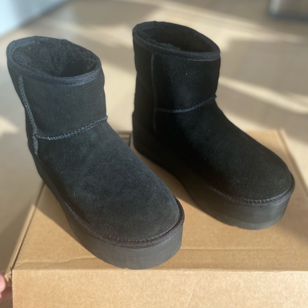 UGG Women’s Classic Mini Platform Boots in Black